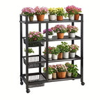 4-Tier Metal Basket Multi-Use Storage Rack with Wheels