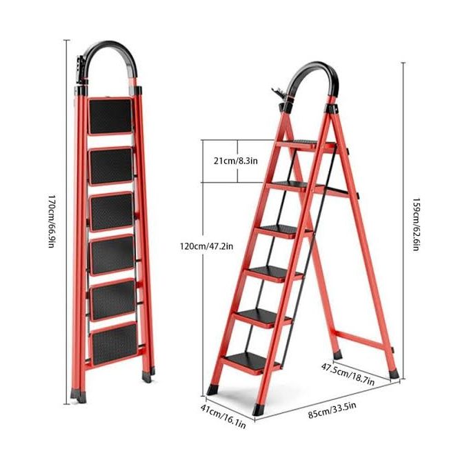 6-Step Foldable Steel Ladder Ladder