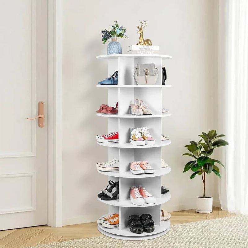 7-Tier 360 Rotating Display Rack in White