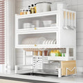 Double Layer Layer Over-Sink Dustproof Draining Rack in White